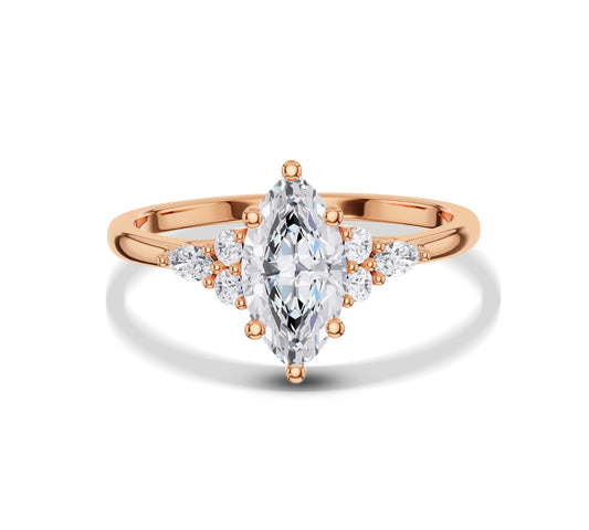 Rose gold marquise diamond cluster ring