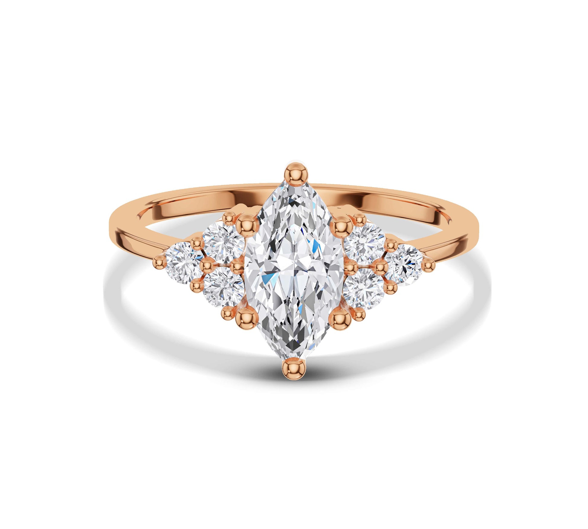 14k rose gold nature inspired diamond rings​