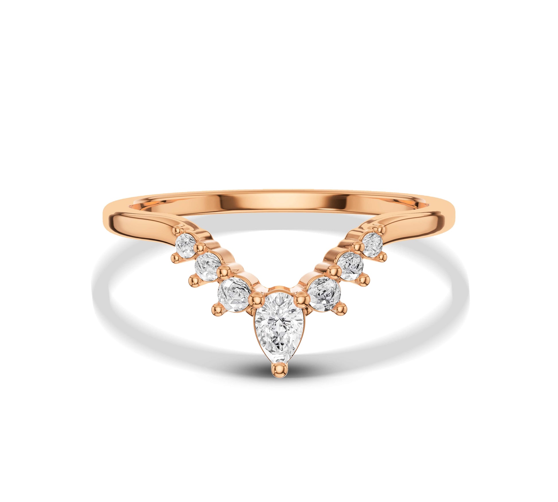rose gold pear shaped ring​
