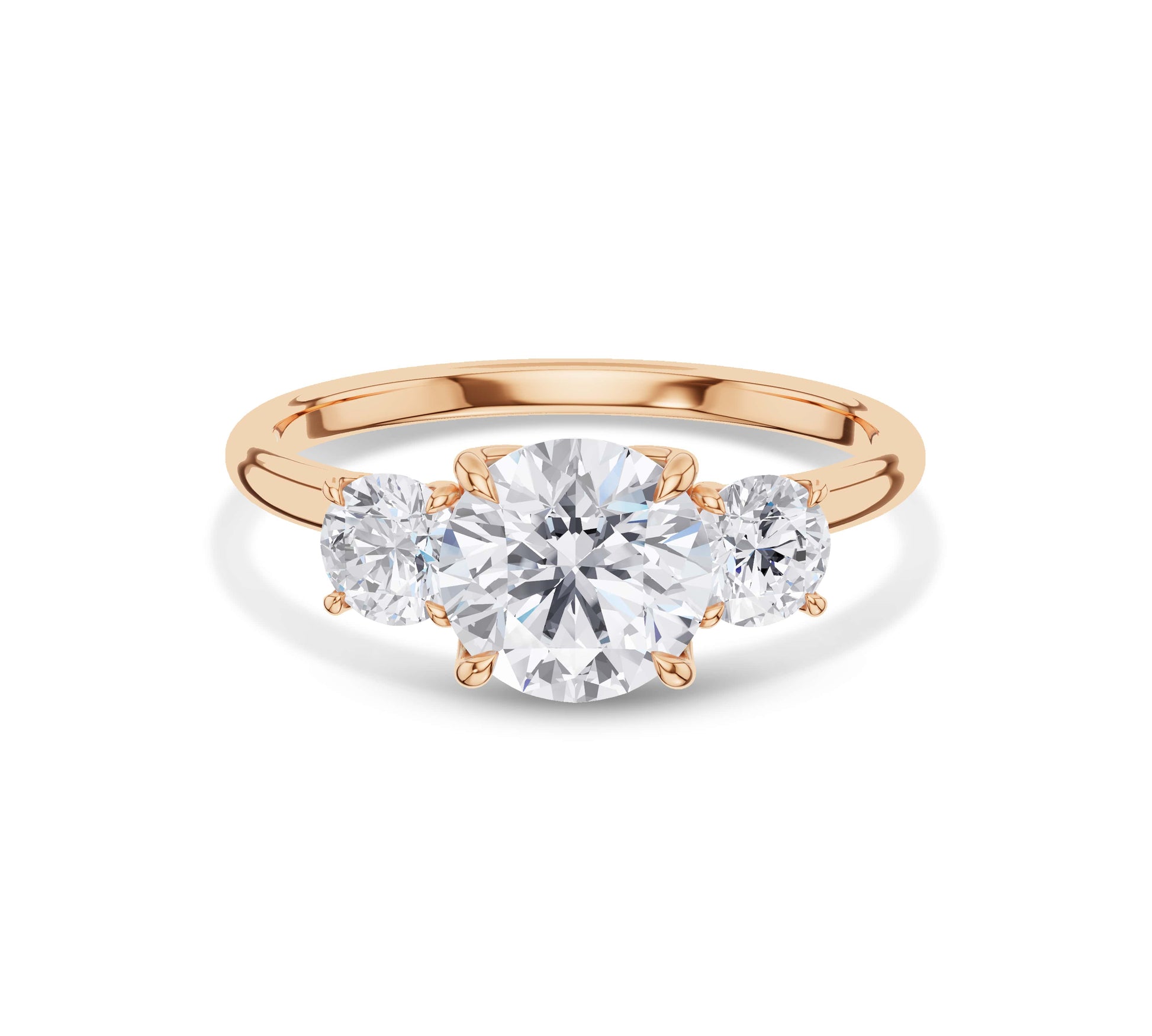 Elegant three stone engagement ring