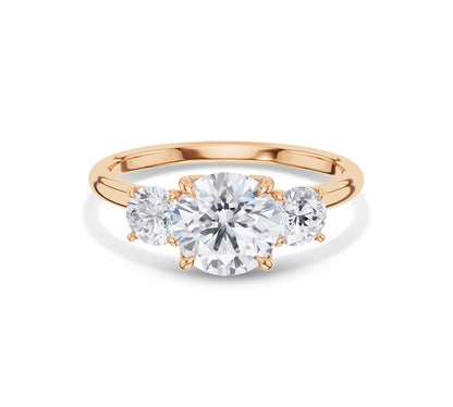 Elegant three stone engagement ring