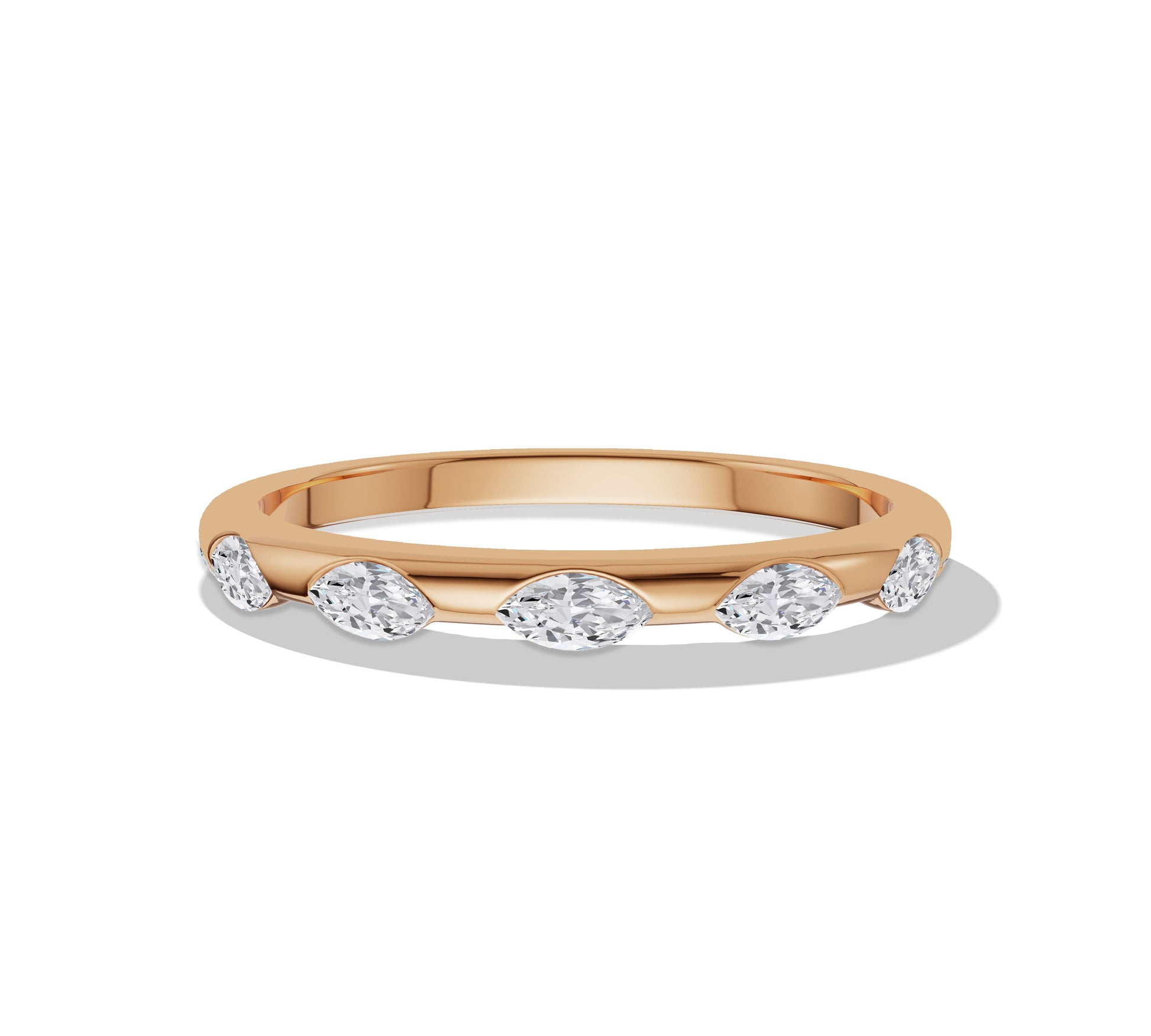 marquise cut​ diamond flush set band