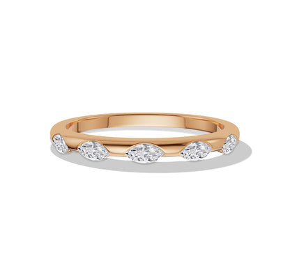 marquise cut​ diamond flush set band