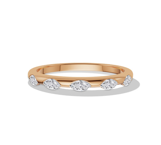 marquise cutâ€‹ diamond flush set band