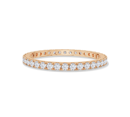 Stackable eternity ring with diamonds