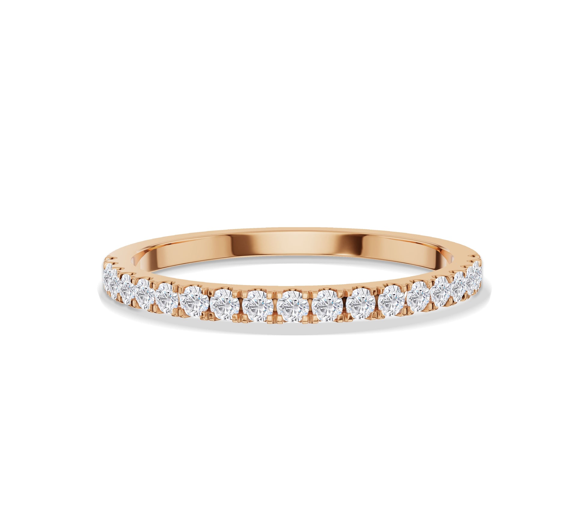 rosegold diamond stacking ring