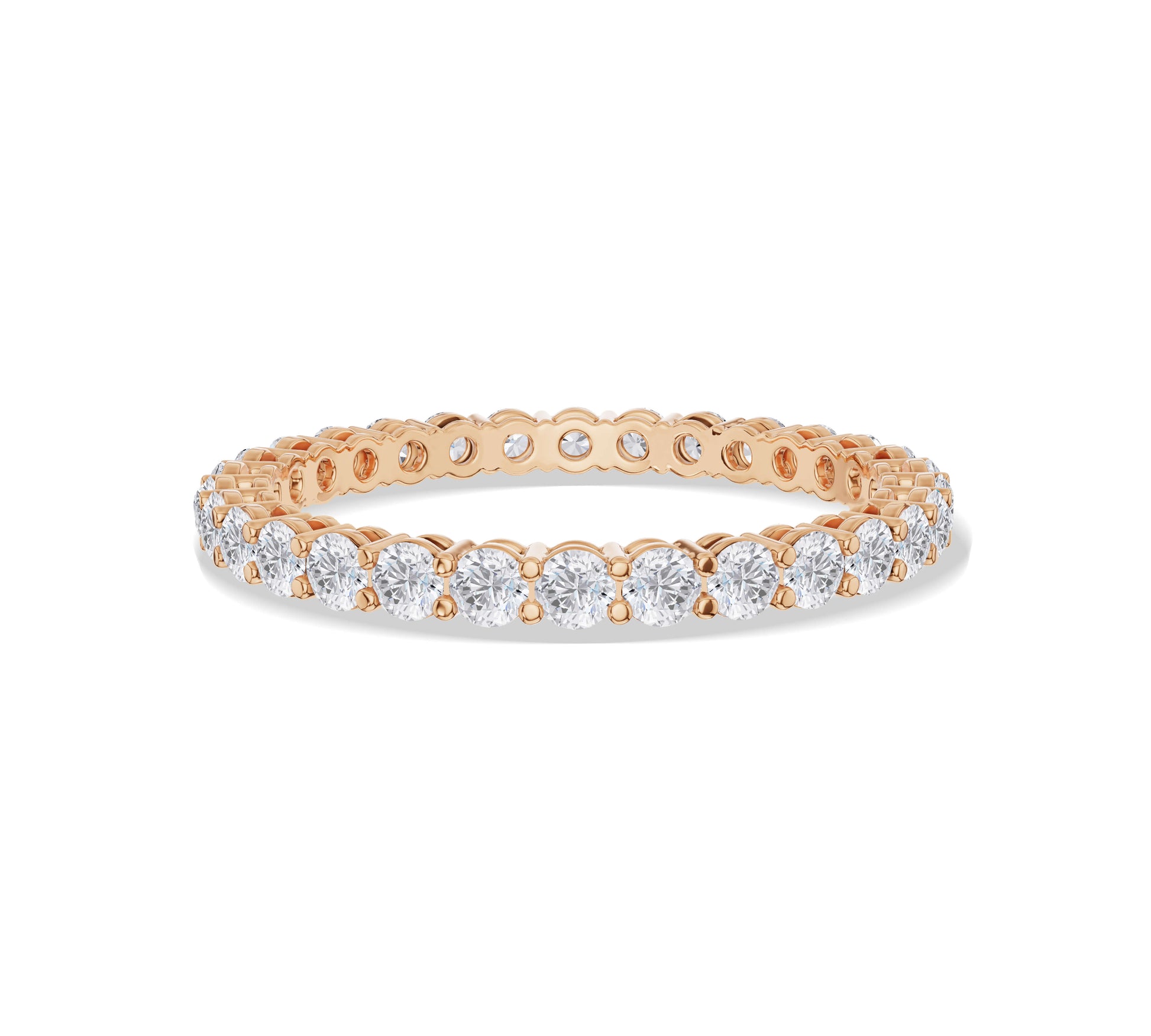 Yellow gold ring with all-around round brilliant diamonds