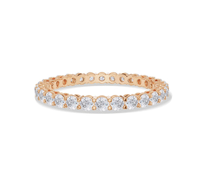 Yellow gold ring with all-around round brilliant diamonds