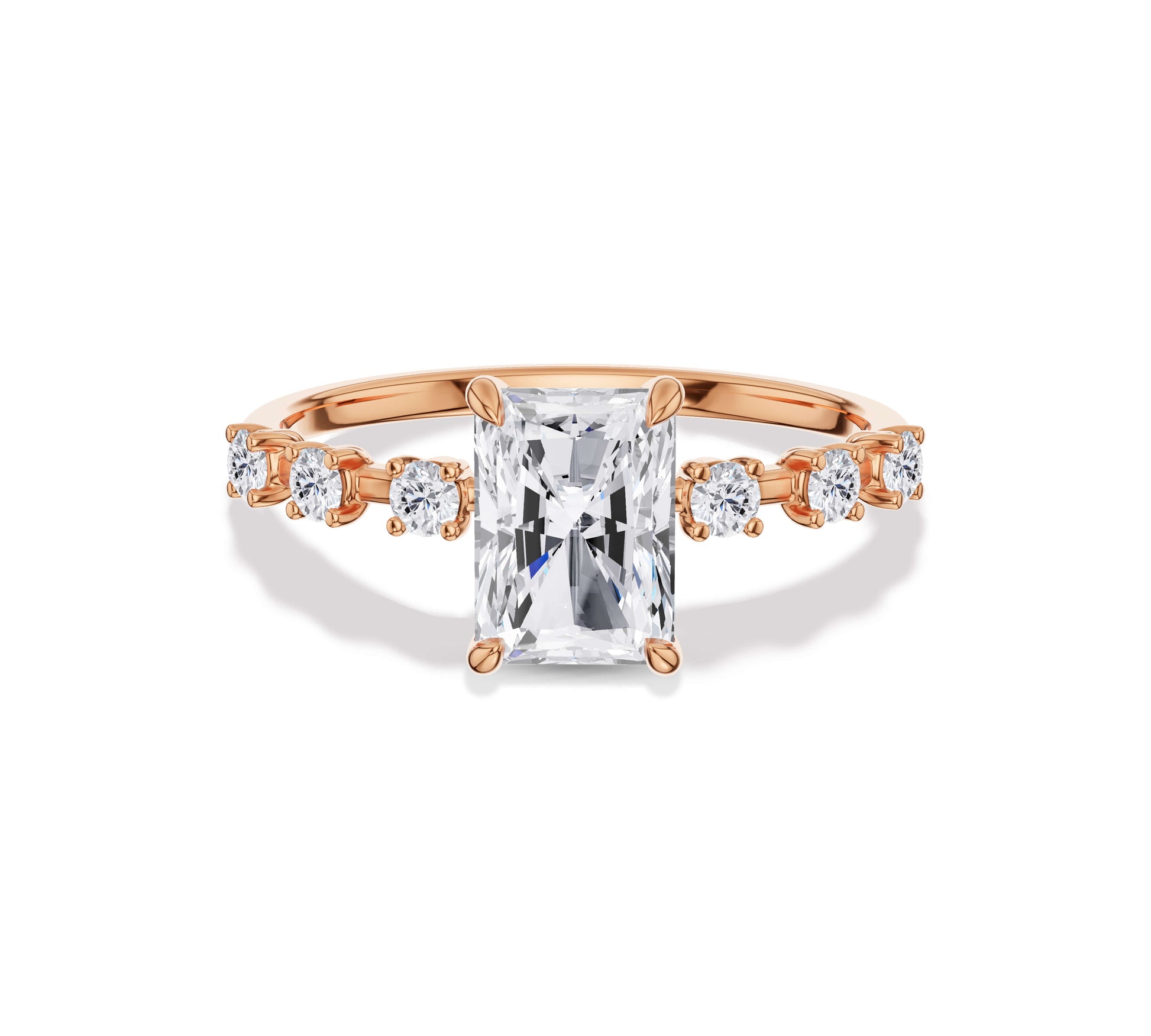 engagement rings radiant cut rose gold