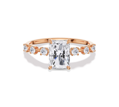 engagement rings radiant cut rose gold