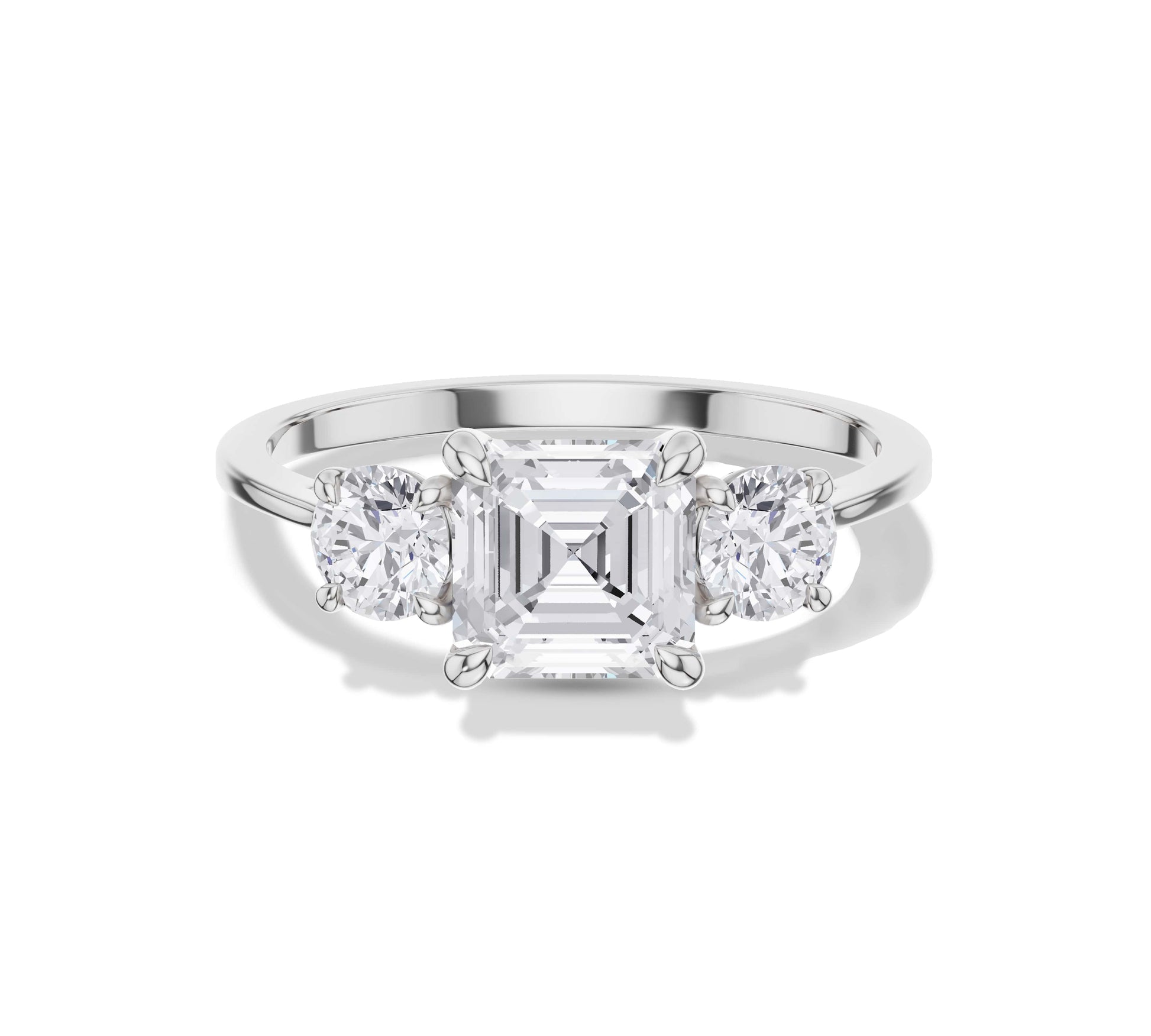 three diamond wedding ring