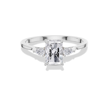 radiant cut gold engagement ring
