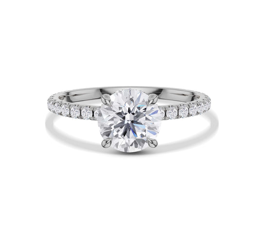 Minimalist engagement ring with hidden diamonds