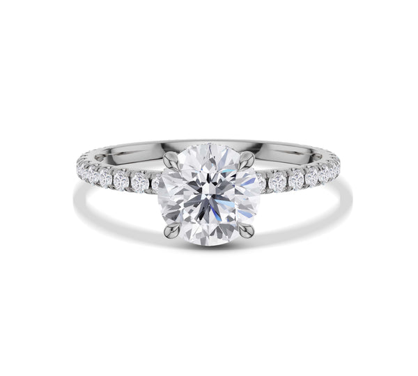 Solitaire Hidden Halo Engagement Ring