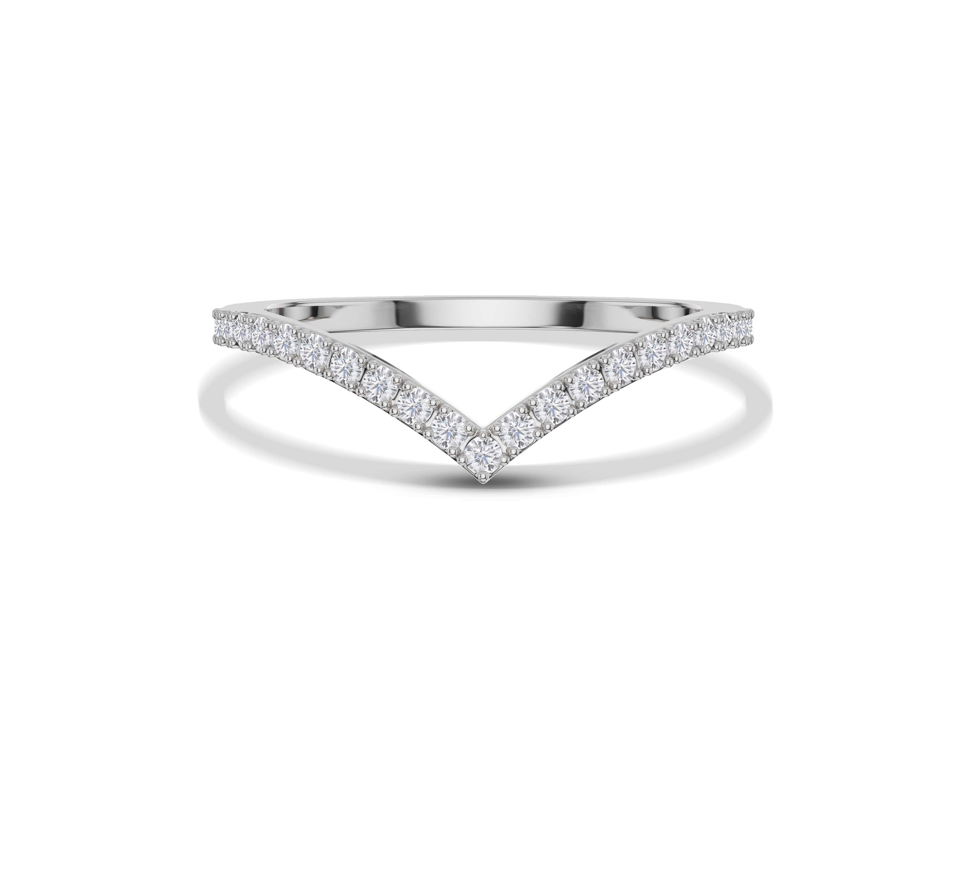 Dainty curved moissanite bridal band