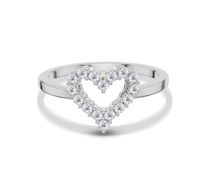 open heart diamond ring white gold