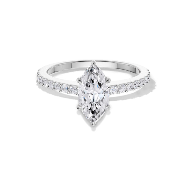 Marquise Cut Side Stones Engagement Ring
