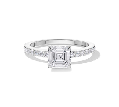 engagement ring with pave