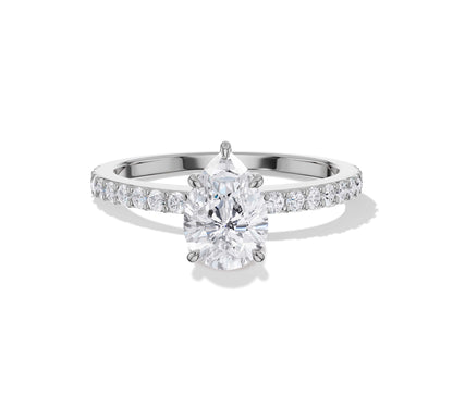 pear shaped engagement ring set​ white gold