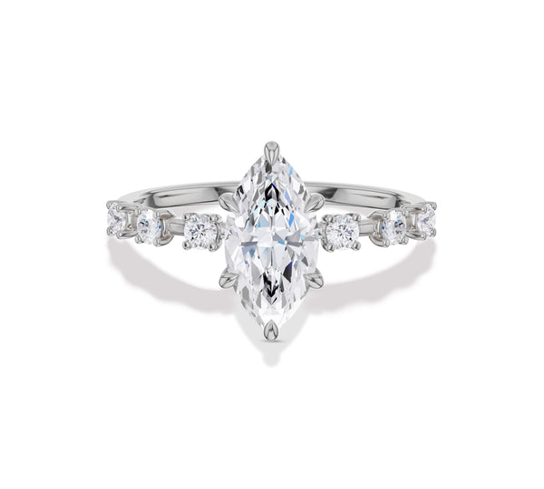 14k Yellow Gold Marquise Engagement Ring