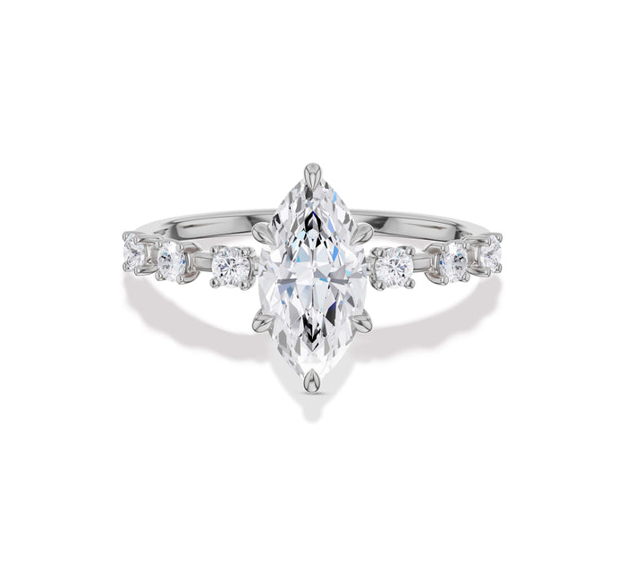 14k Yellow Gold Marquise Engagement Ring
