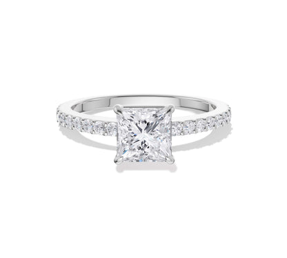 two carat princess cut diamond engagement ring