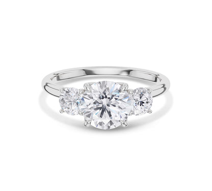 white gold classic three diamond ring
