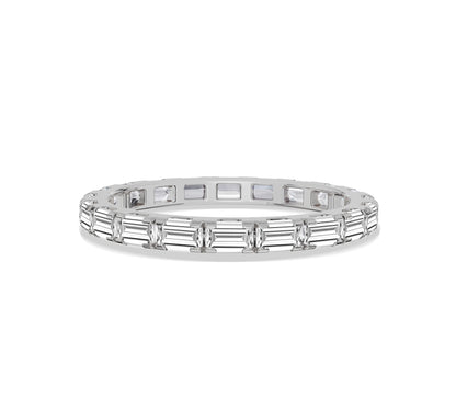 white golf baguette diamond wedding band