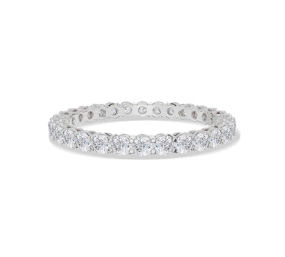 Yellow gold eternity band with classic prong setting