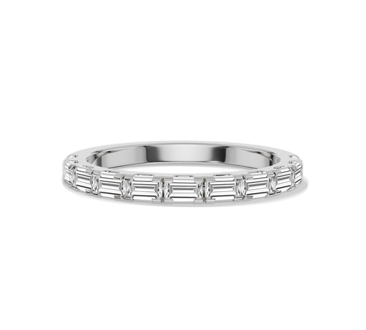 white gold baguette diamond wedding band