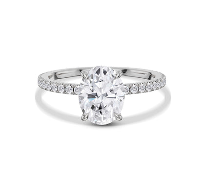 Floating Hidden Halo Solitaire Engagement Ring