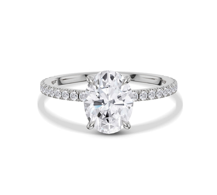 Floating Hidden Halo Solitaire Engagement Ring