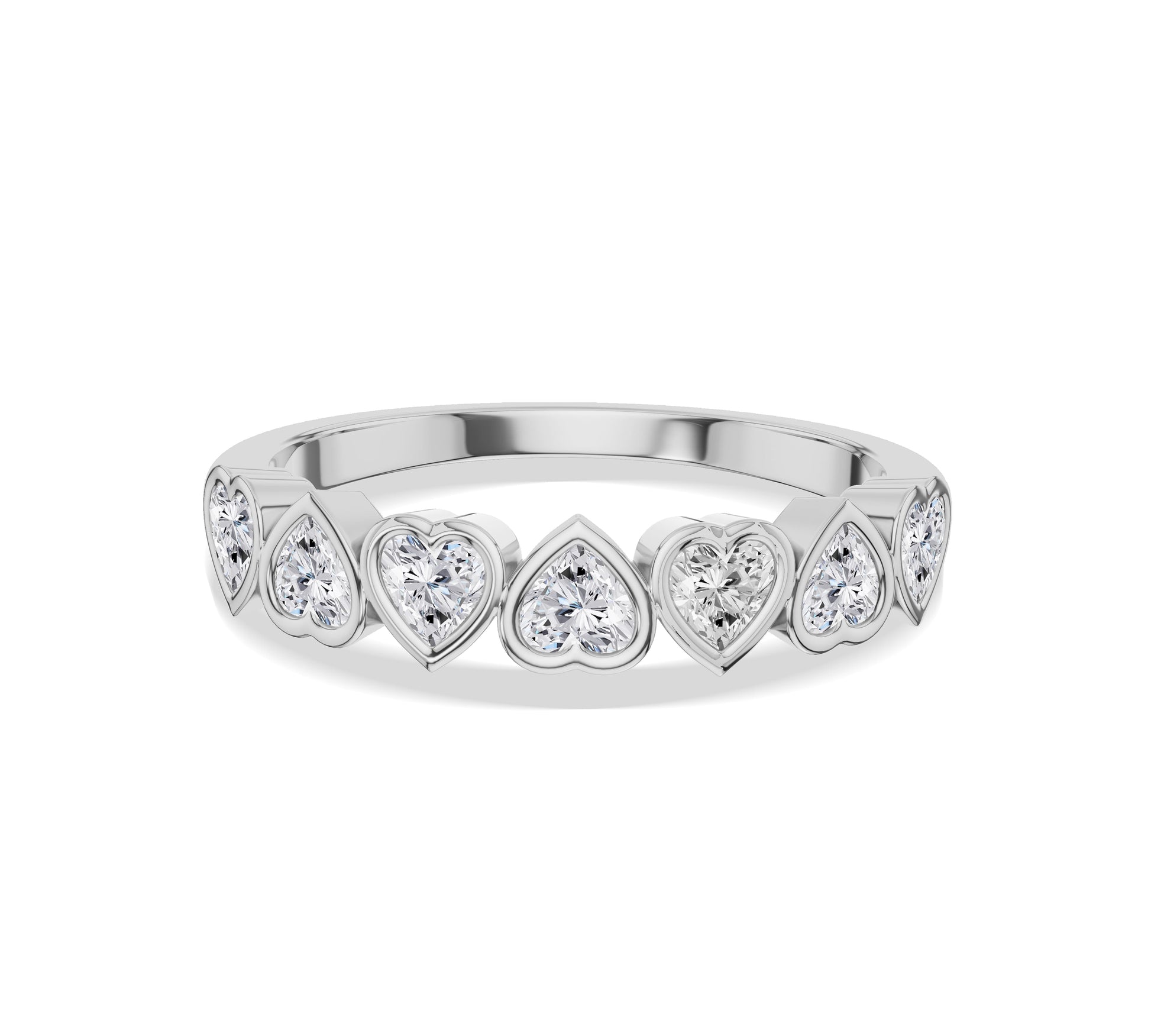 heart band ring​ in white gold