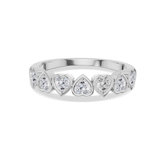 heart band ringâ€‹ in white gold