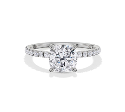 14k white gold cushion diamond engagement rings