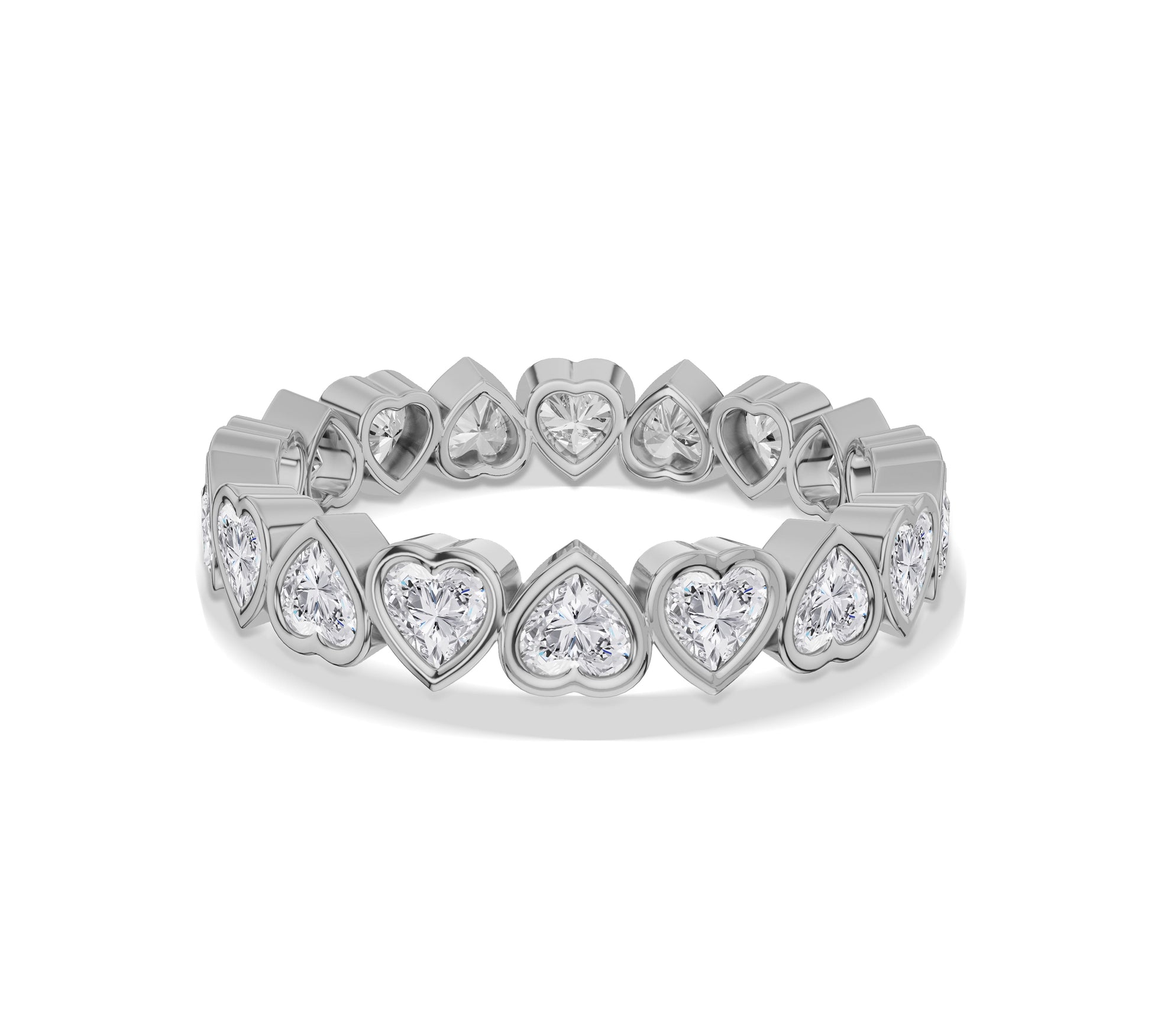 white gold heart band
