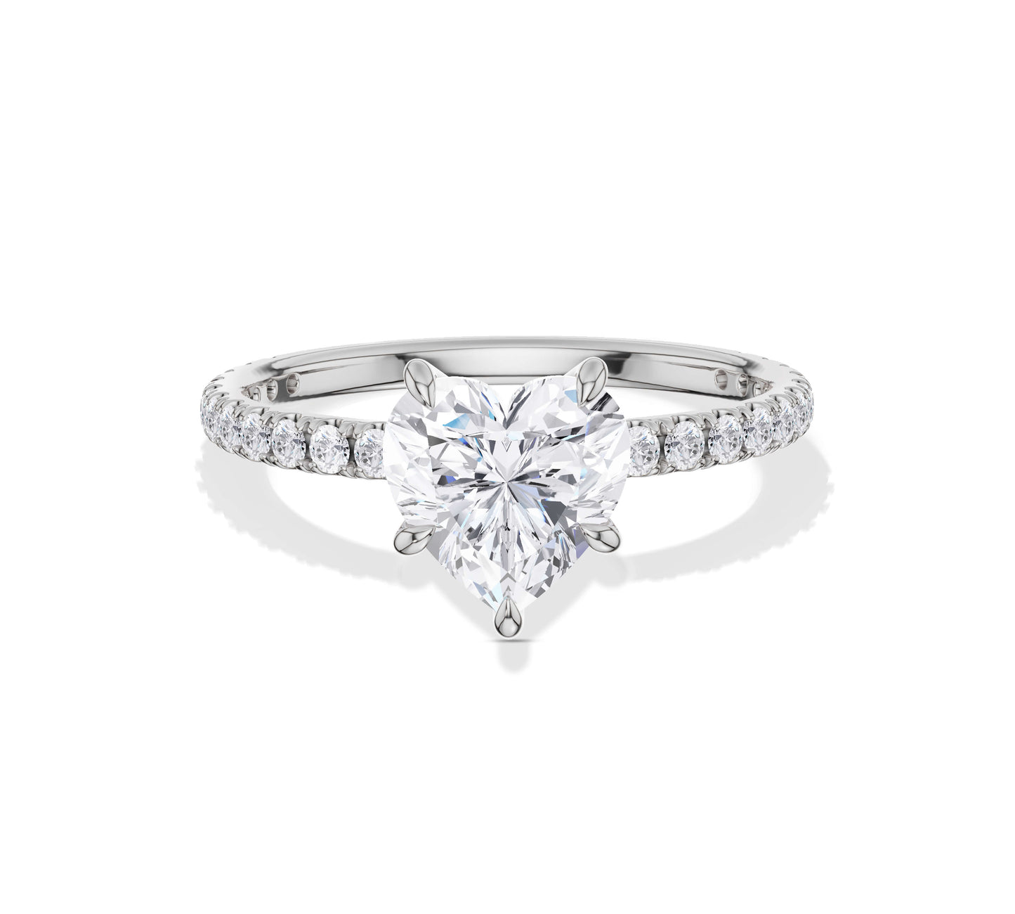 white gold Heart Shaped Engagement Ring