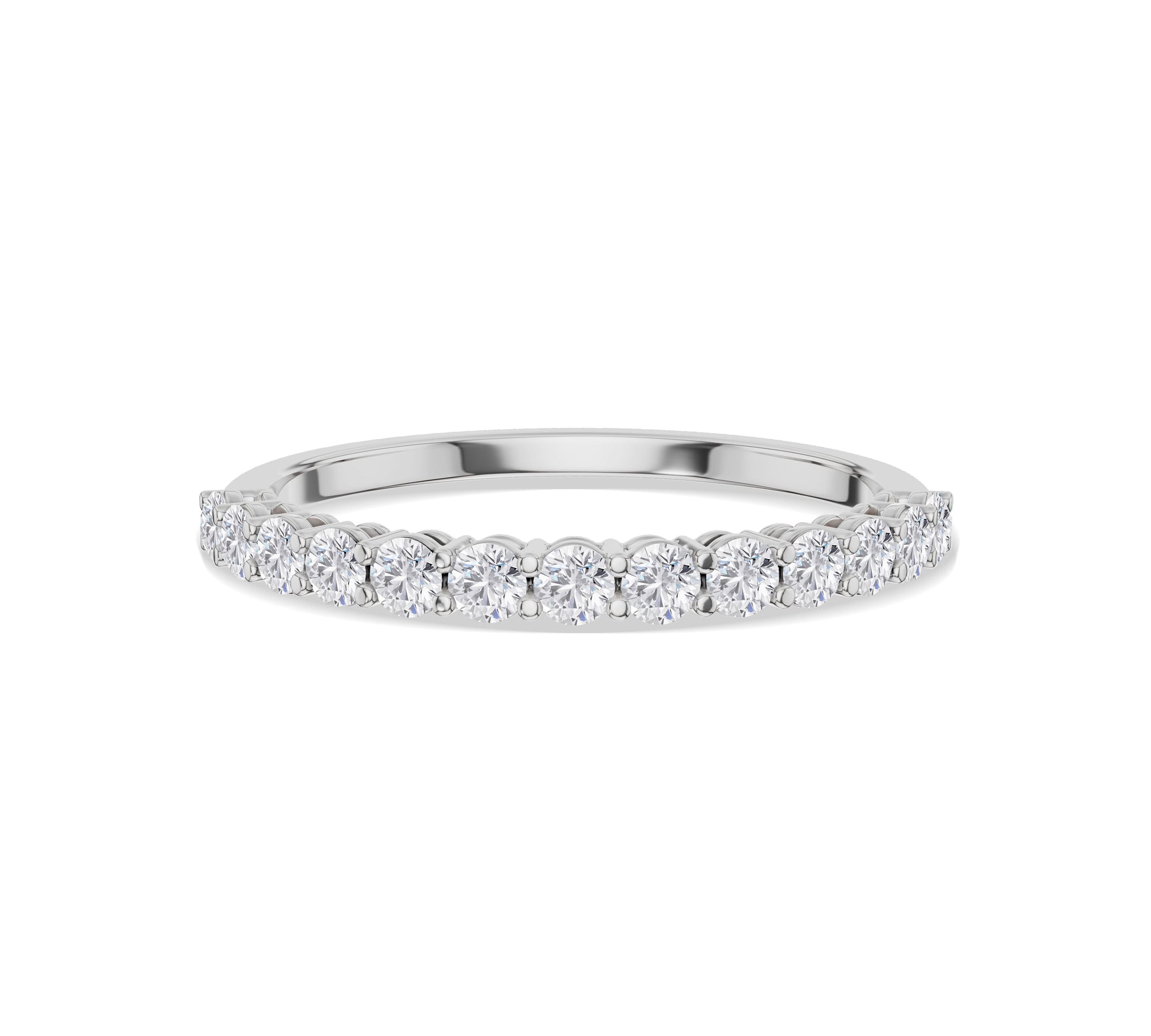 white gold round diamond band