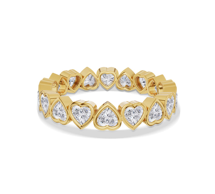 Heart Shape Bezel Eternity Wedding Band