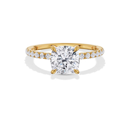 cushion shaped diamond engagement ring