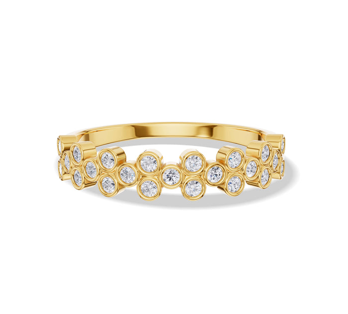 Round Diamond Bezel Wedding Band