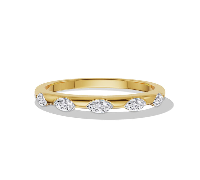 East West Marquise Diamond Flush Wedding Band
