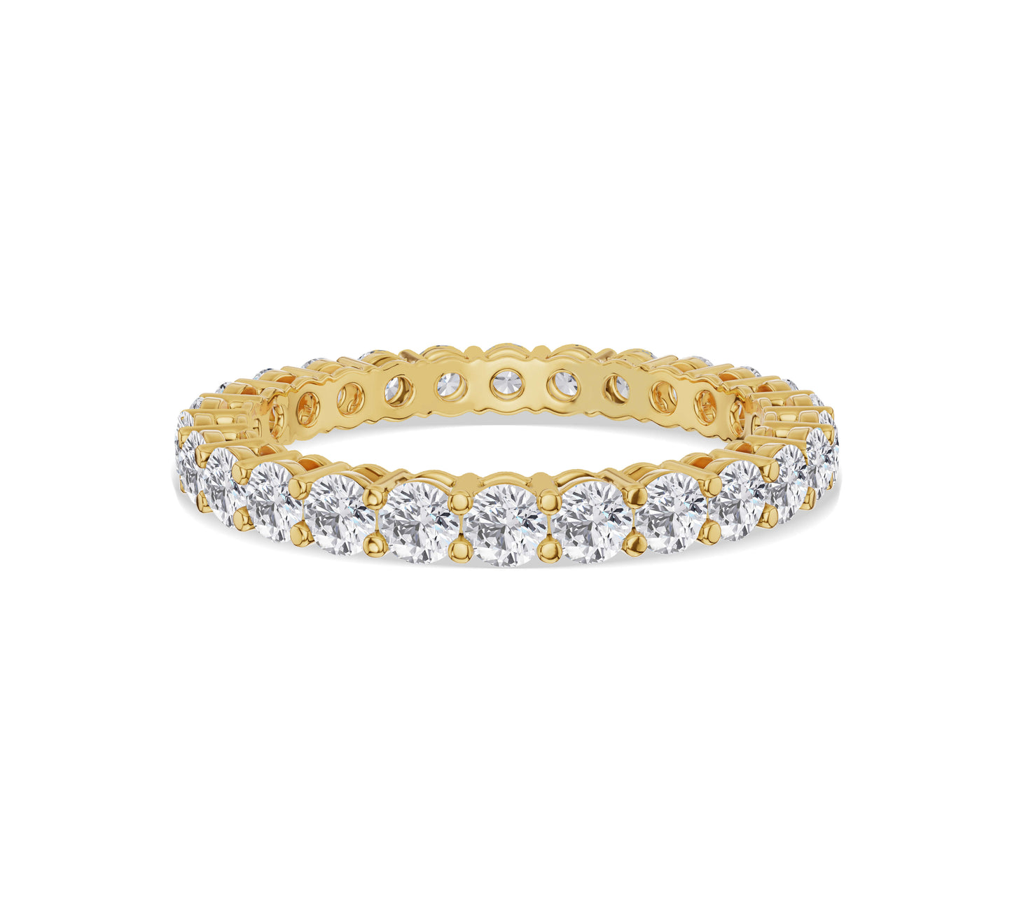 Sparkling round-cut diamond eternity band in gold