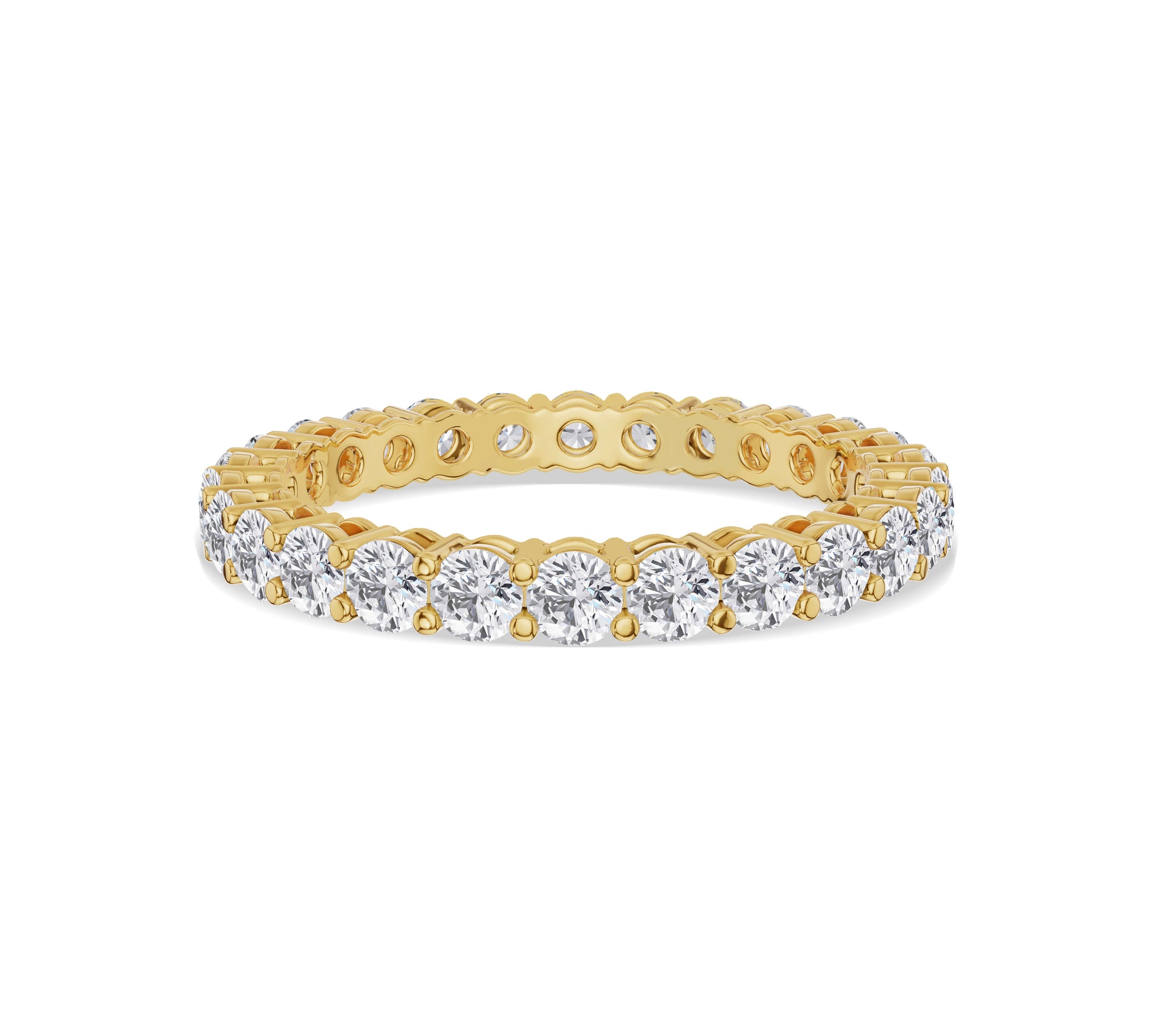 Sparkling round-cut diamond eternity band in gold