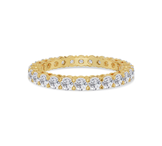 Sparkling round-cut diamond eternity band in gold