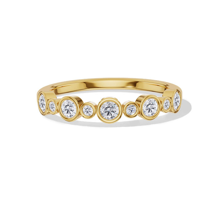 Bezel Set Round Diamond Wedding Band