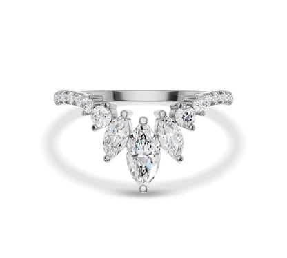 Contemporary clustered design with marquise shaped brilliance