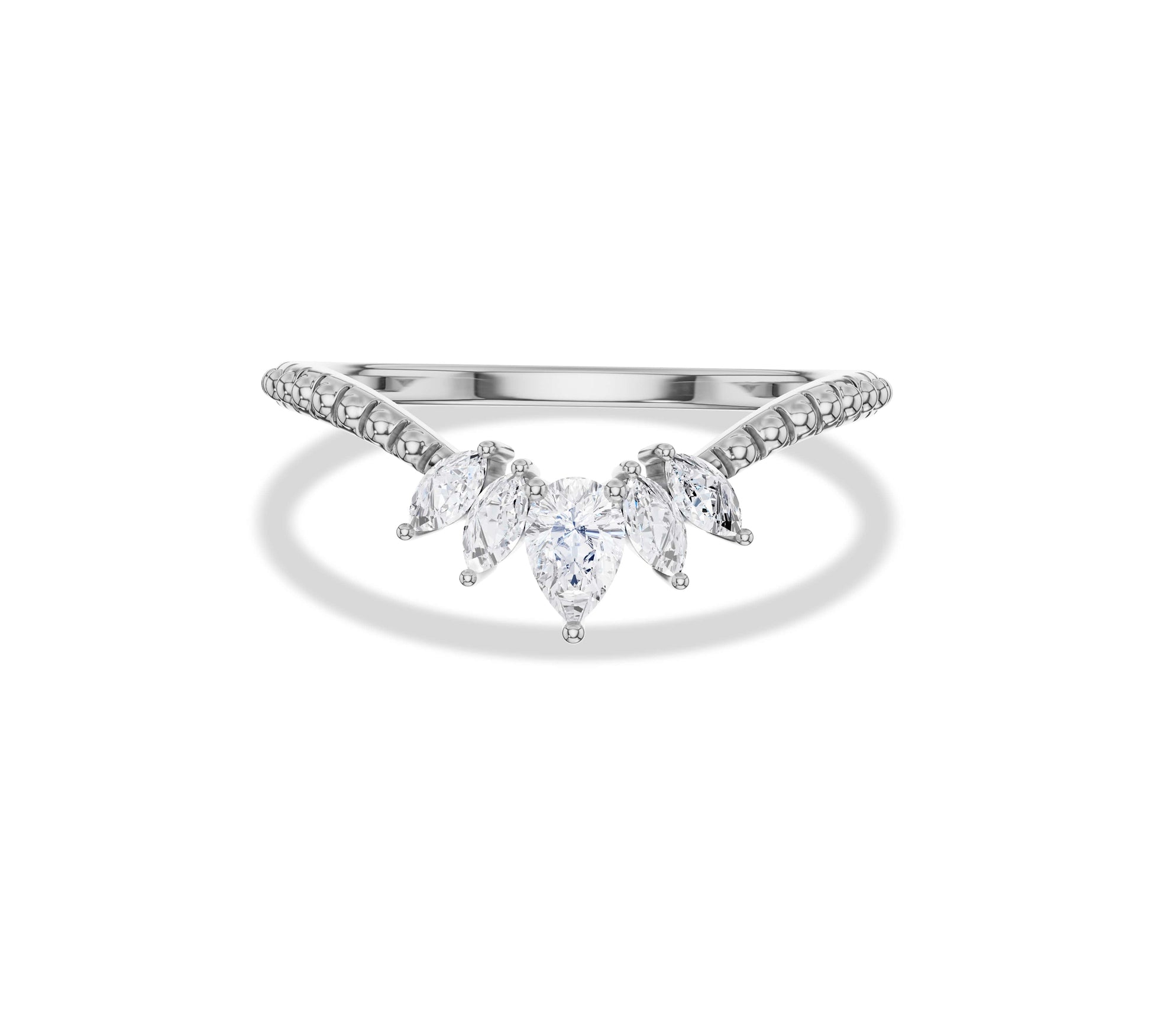 curved wedding band white gold