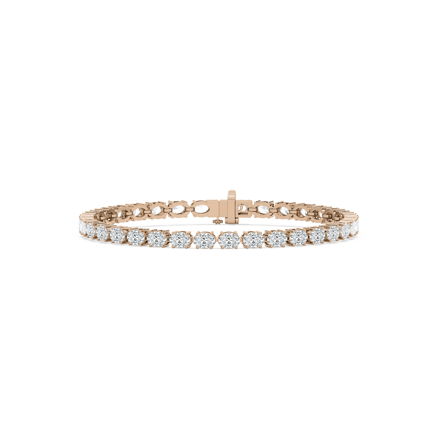 Brilliant East West Oval Diamond Tennis Bracelet