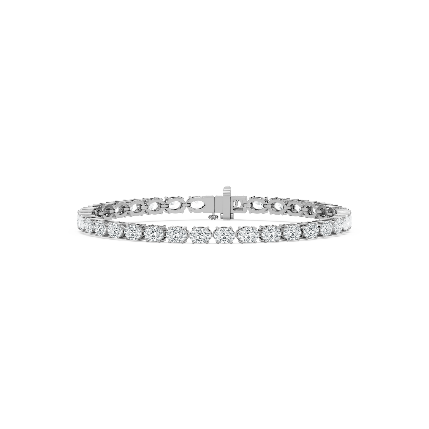 Brilliant East West Oval Diamond Tennis Bracelet